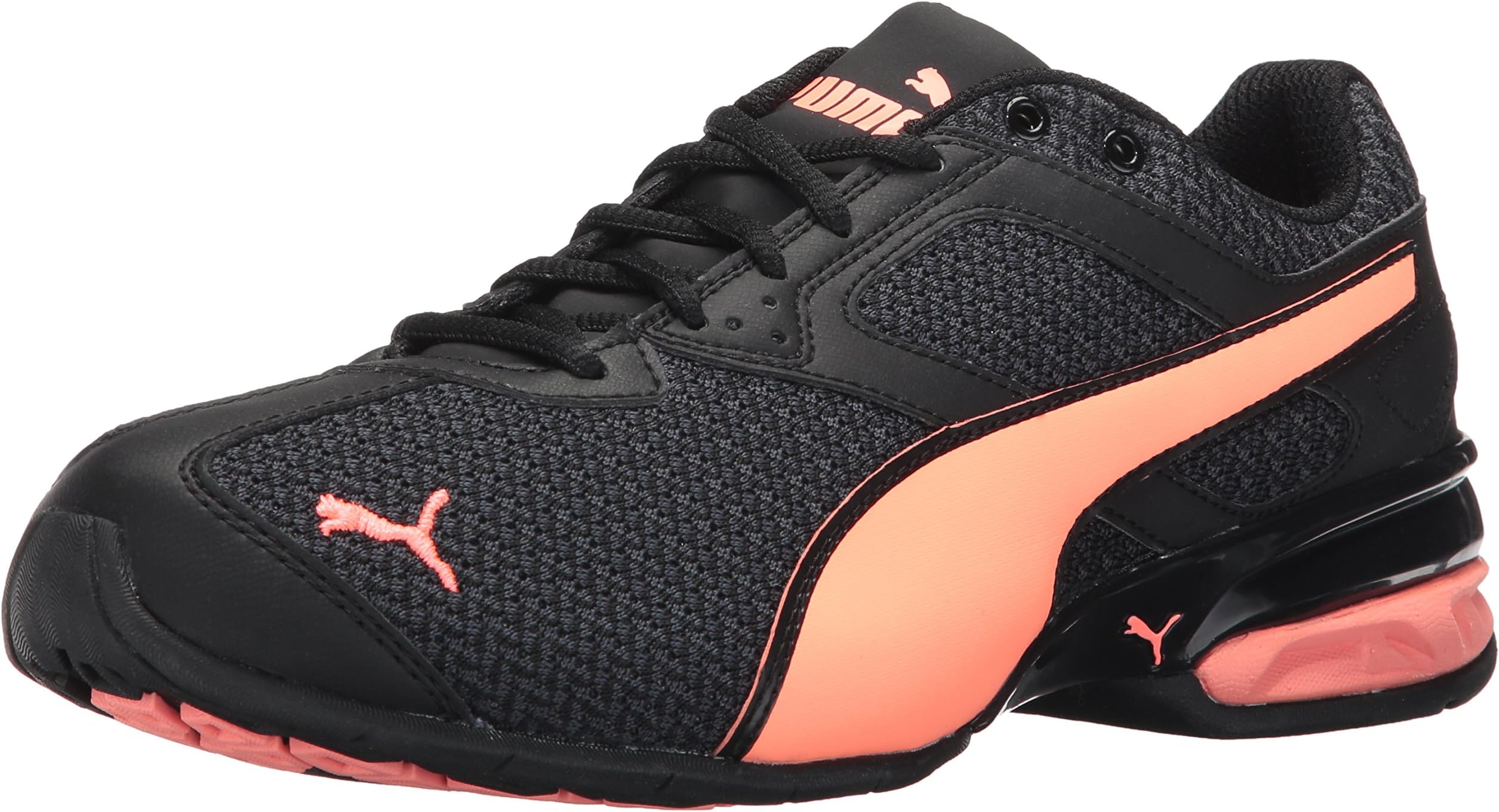 PUMA womens Tazon 6 Knit Wn Sneaker, Puma Black-red Peach, 5.5 US