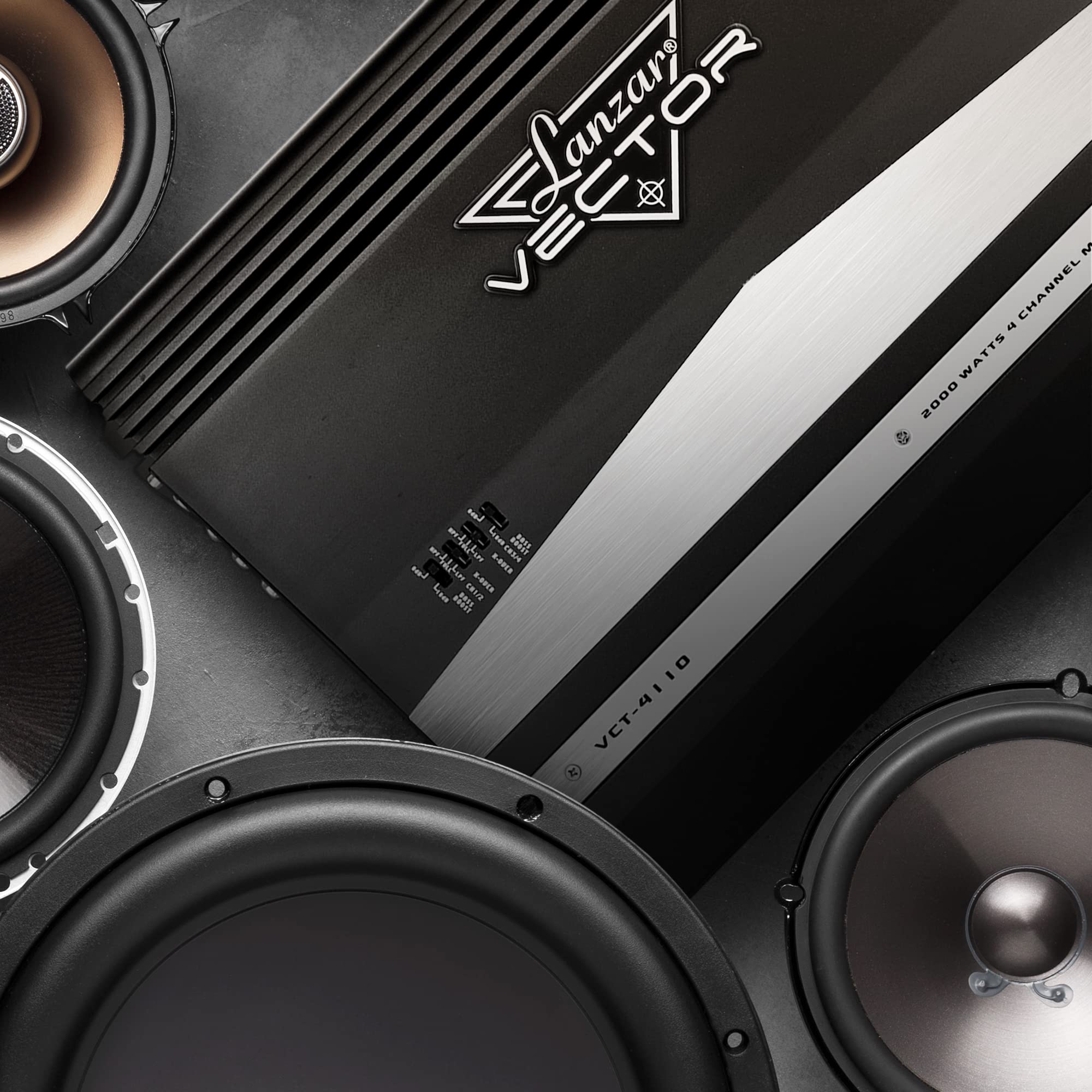 4Channel High Power MOSFET Amplifier Slim 2000 Watt Bridgeable Mono