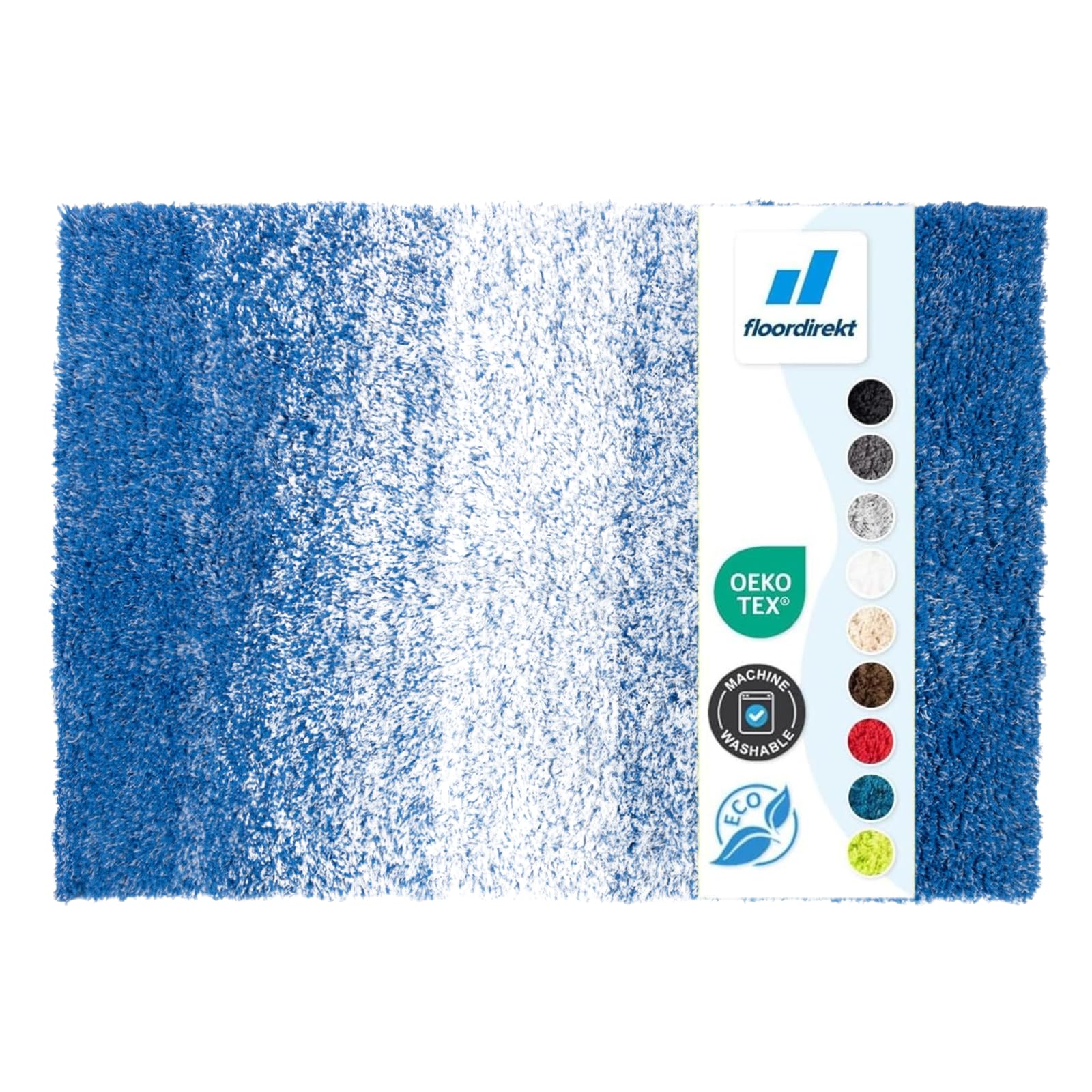 Floordirekt Badematte Sky Uni - Badezimmerteppich - Weicher, dichter Hochflor - Rutschhemmend & Schnell trocknend - Geeignet für Fußbodenheizung - Eckig & Rund