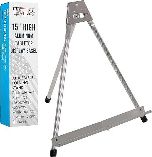 US Arte Fuente Aluminio caballete de mesa Tri-Pod Table parte superior Diseño con pies de hule (grande – sin brazos)