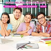 Vista 5 de Paquete de 100 bolsas de malla con cremallera para lápices, bolsa de archivos transparente a granel, bolsa impermeable para documentos, multiusos