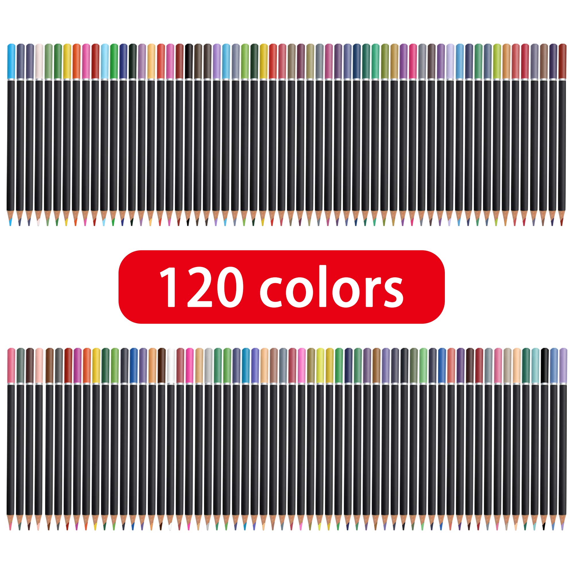 Orionstar Colored Pencils Set of 120 Colors with Zipper Case for Adult Artist Beginner, Vibrant