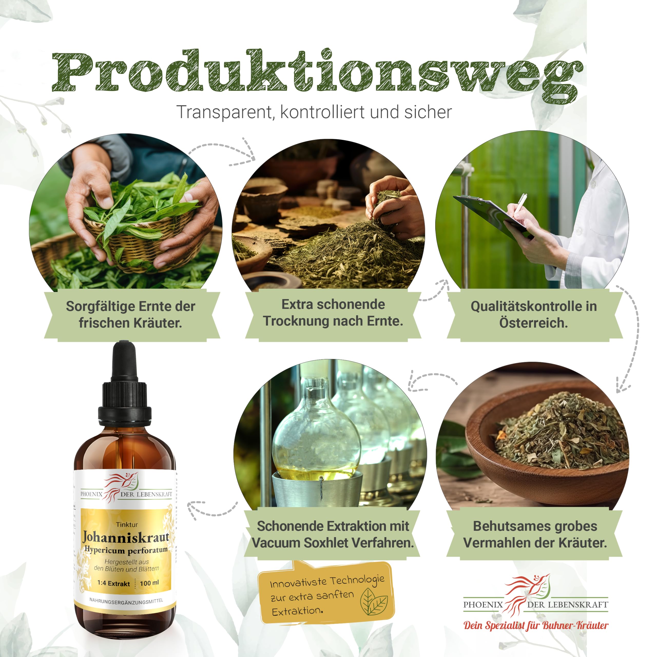 Johanniskraut Tinktur 100ml | Hypericum perforatum Tropfen (1:4 Extrakt) | Top Premium Qualität aus Österreich | Veganes Nahrungsergänzungsmittel | Echtes Johanniskraut, Tüpfel-Johanniskraut