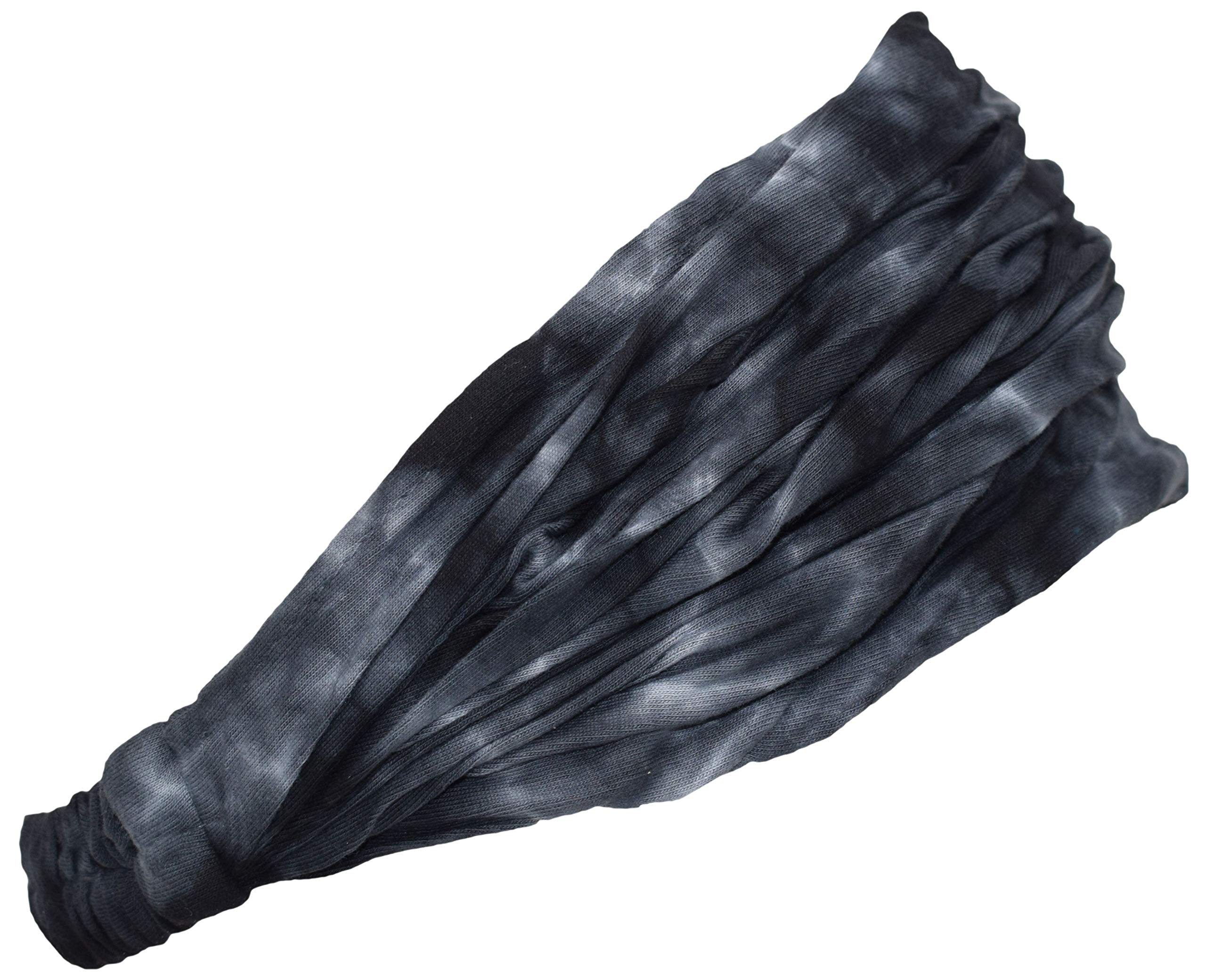 Gheri Cotton Nepalese Tie Dye Hippie Colorful Headwrap Headband Space Grey