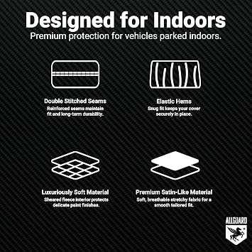 Scratch Resistant Indoor Car Cover Compatible with Cadillac 2016-2019 ATS-V - Black Satin Ultra Soft Material Car Cover Car Accessories