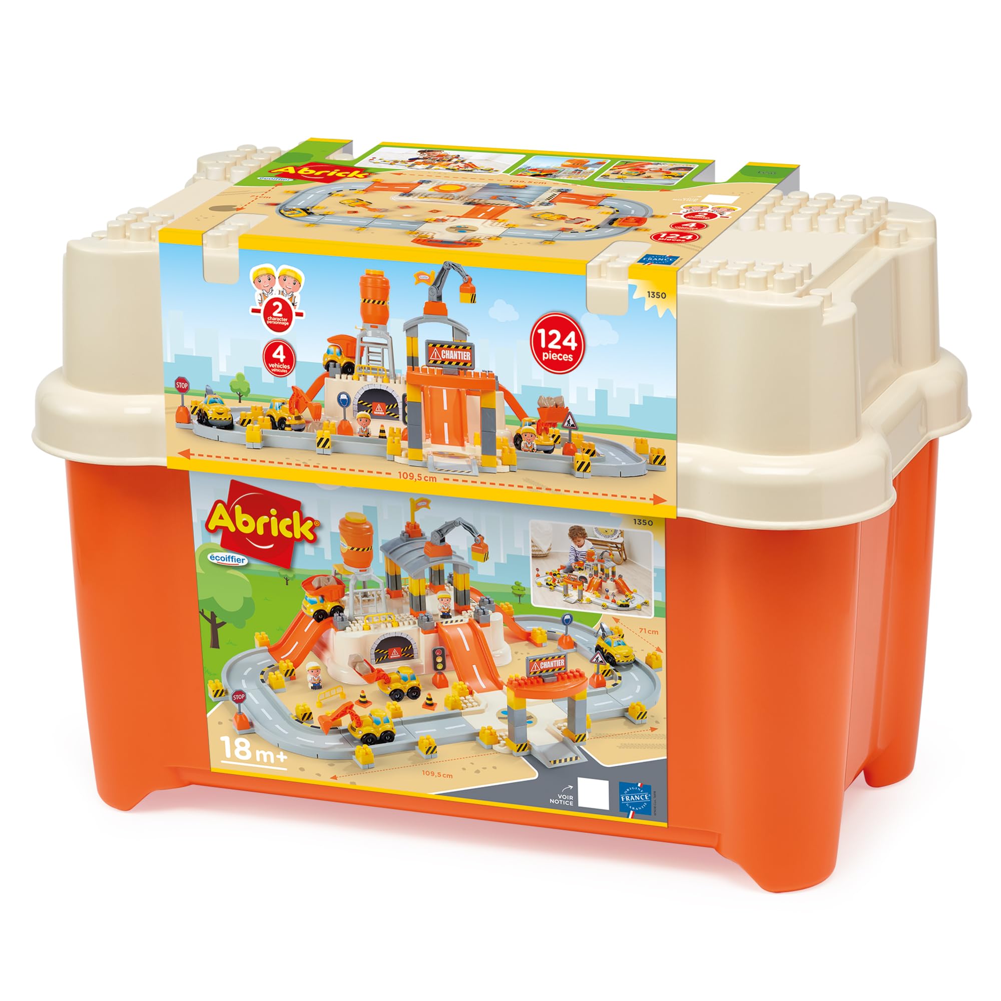 Ecoiffier Spielzeug - 1350 - Baufahrzeug-Zylinder - Abrick - Konstruktionsspielzeug für Kinder - Ab 18 Monaten - Herkunft Frankreich garantiert