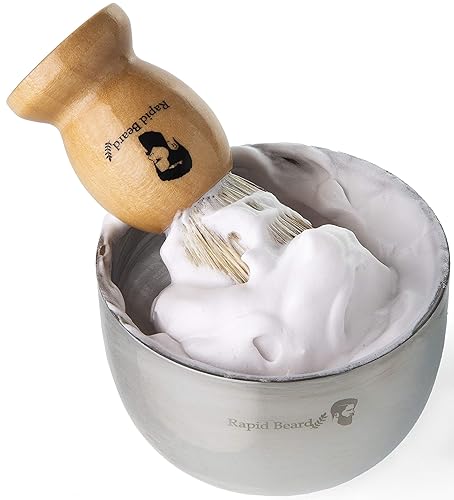 Miniatura 5 de Kit de afeitado para hombres de afeitado mojado  afeitadora de seguridad con 10 cuchillas cepillo de afeitar para el pelo crema de jabón de afeitado