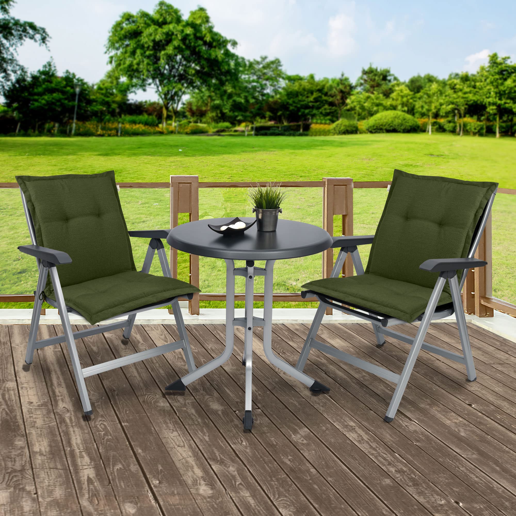 Beautissu 6er Set Premium Gartenstuhlauflage Niedriglehner Sitzkissen Stoff