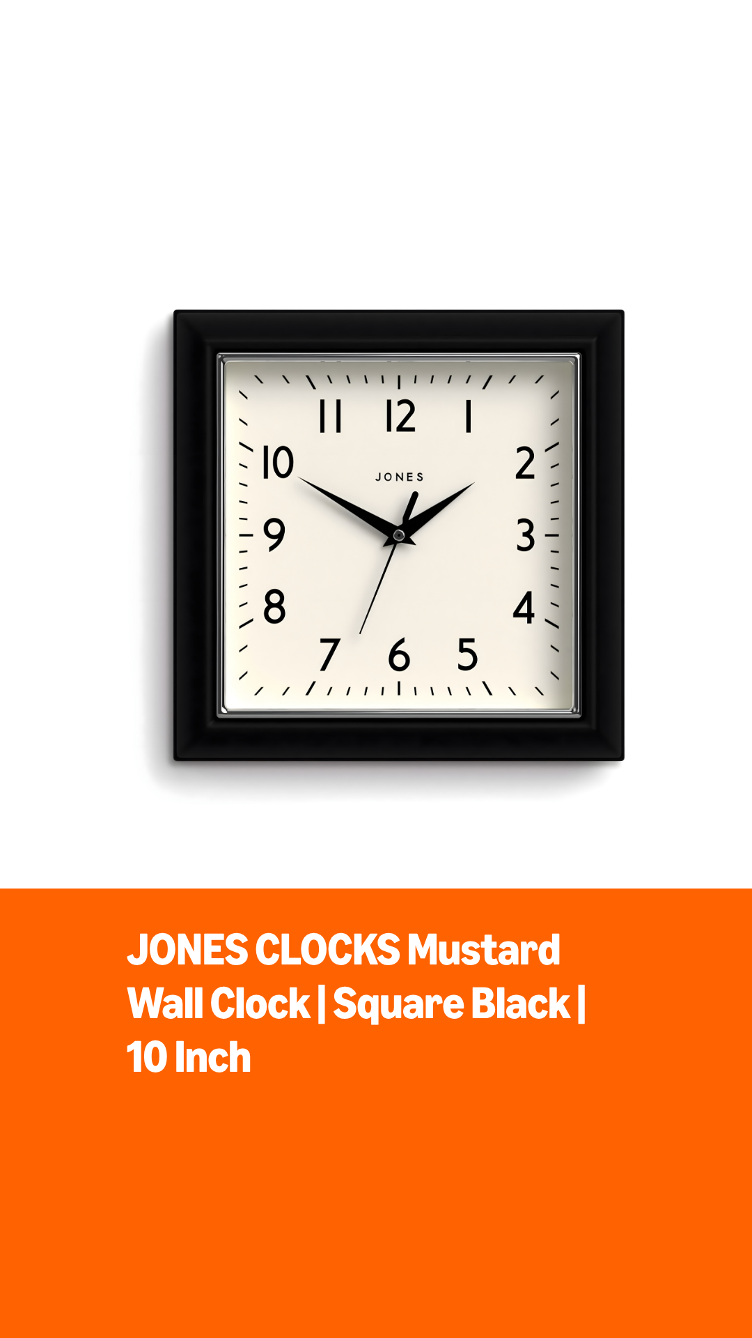 Amazon.com: JONES CLOCKS® Mustard wall Clock | Square Retro Clock