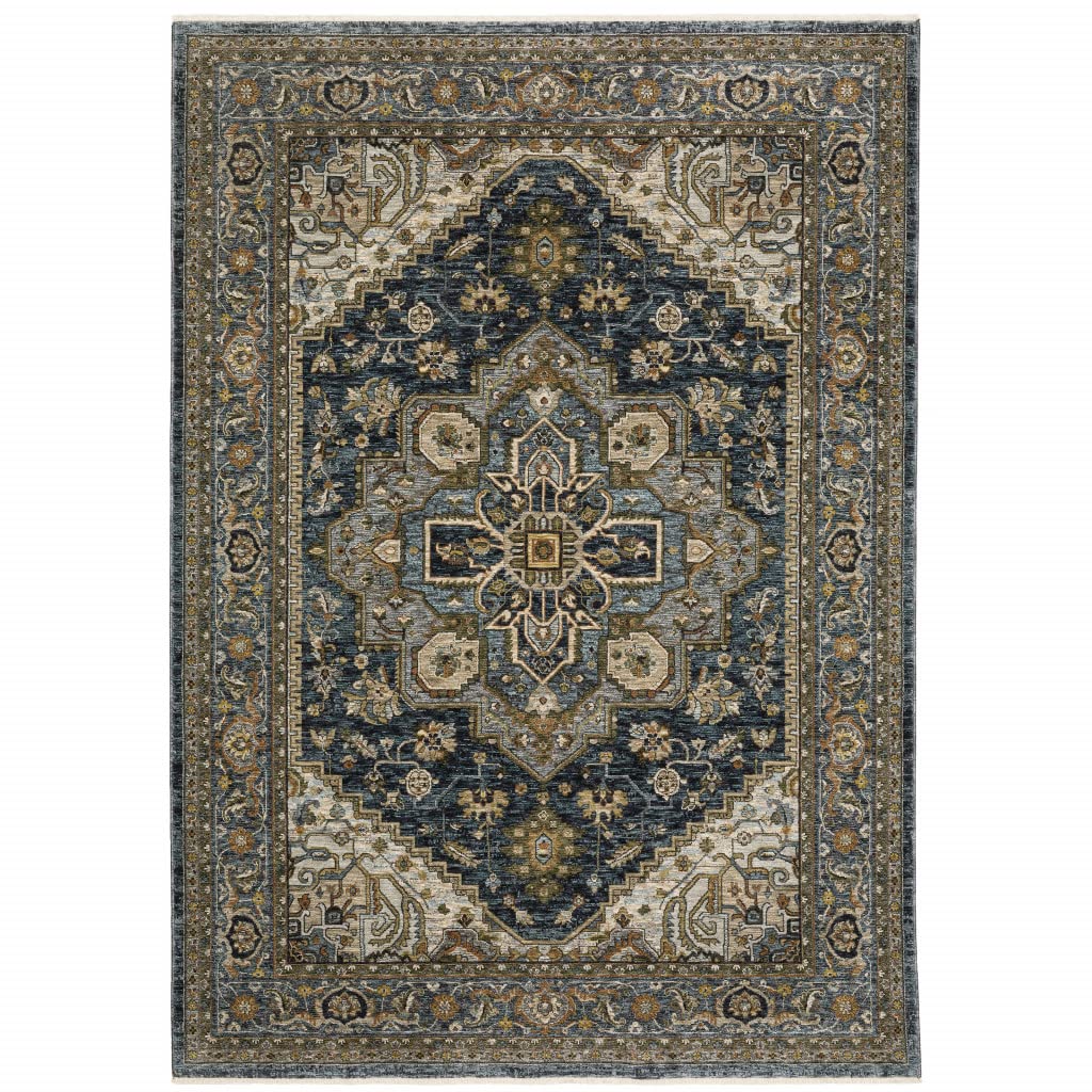 PO RUG ※dan PO RUG ※dan 2' X 3' Blue Taupe Grey Green Rust Tan Beige And Gold