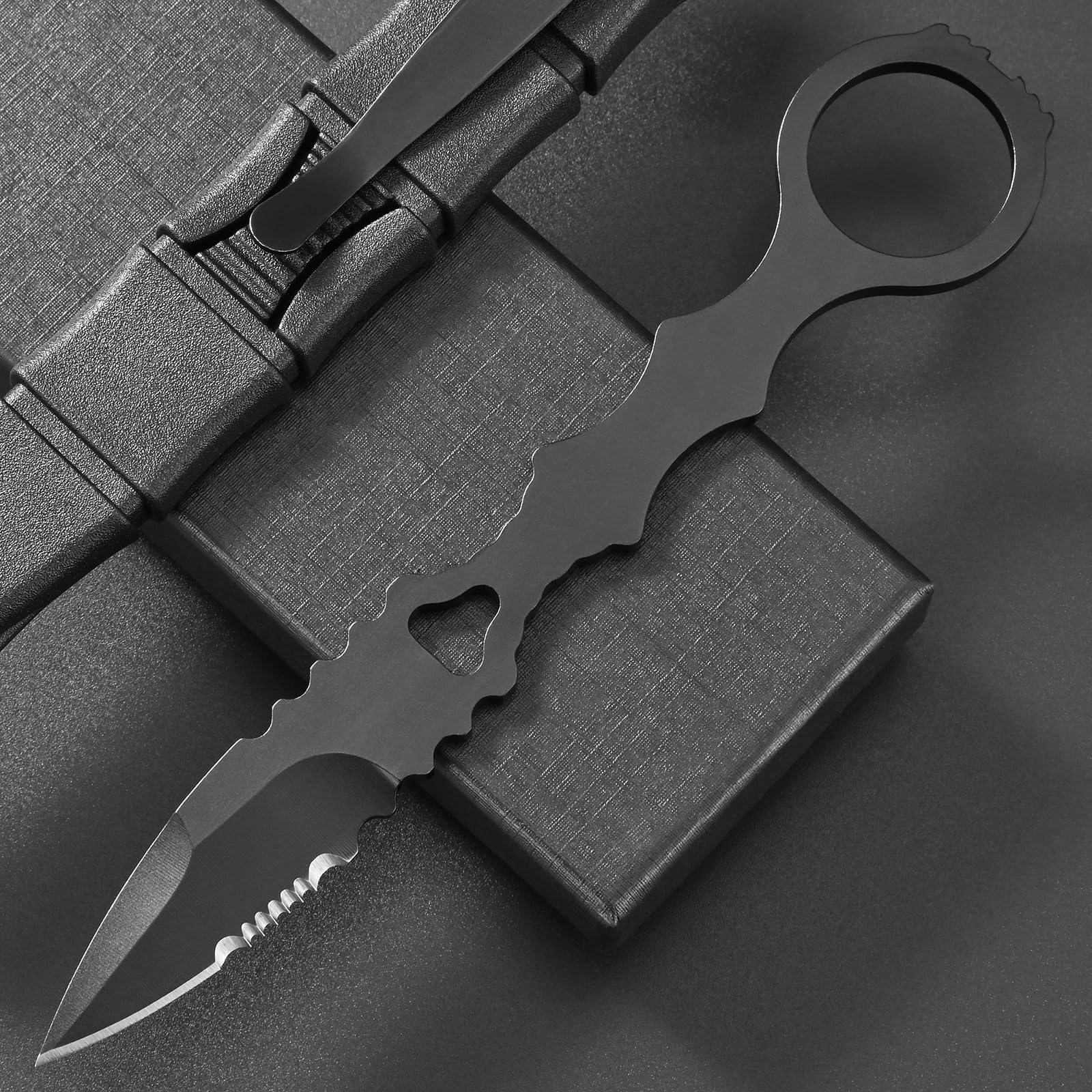 Ccanku C1397 Fixed Blade Knife,D2 Steel Blade Portable Straight Knife With Kydex Sheath for Outdoor, Survival, Hiking, Camping(Style A)