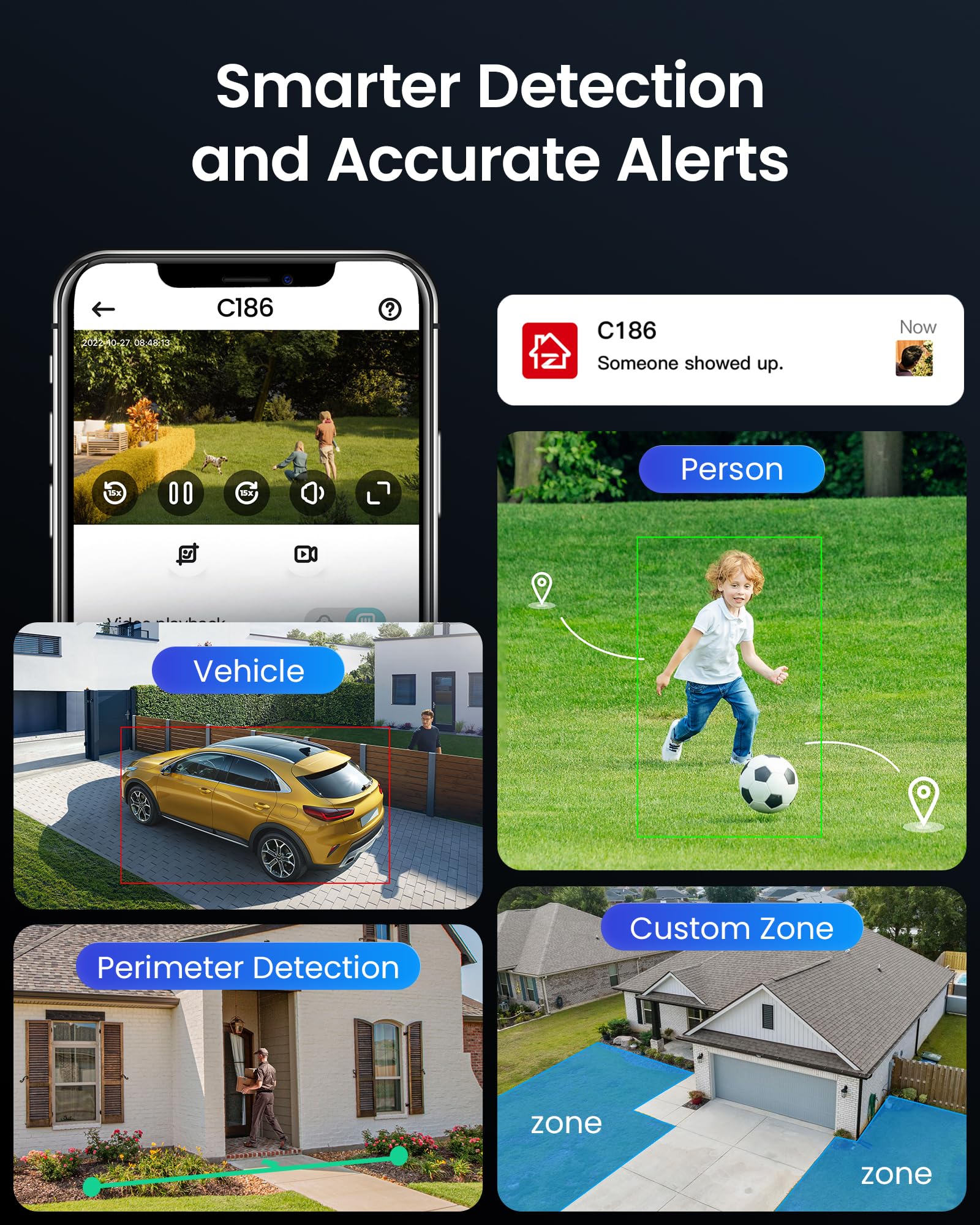 ZOSI 4MP Kit Caméra Surveillance WiFi Sans Fil Avec NVR 8CH 1 To HDD, Détection De Personne Et Véhicule, Audio Bidirectionnel Alarme Sonore Et Lumineuse, Vision Nocturne Couleur Surveillance 24/7
