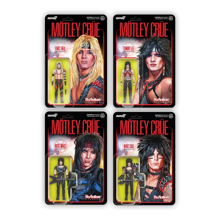 【新品】Super7 モトリークルー フィギュア 4体セット モトリー クルー Re Action フィギュア Motley Crue Wave 2