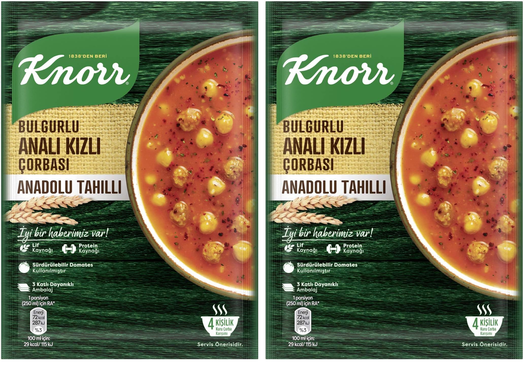 Knorr Gurme Bulgurlu Analı Kızlı Çorbası 92 Gram (2 paketi)