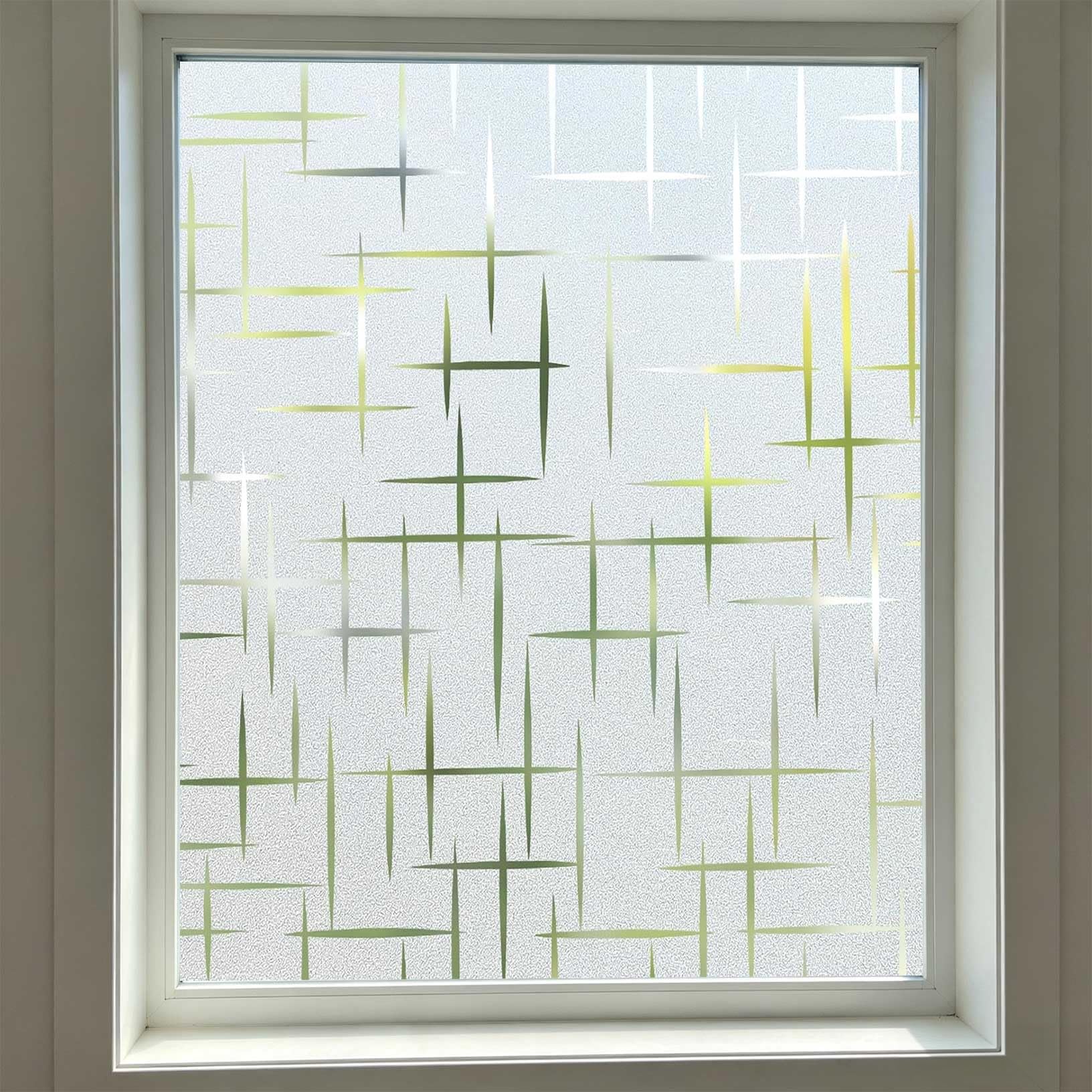 Film Occultant Fenêtre 80 x 145 cm Adhérence Statique Opaque Film pour Fenêtre Intimité Protection UV, sans Adhésif pour Salle de Bain Chambre Cuisine, D