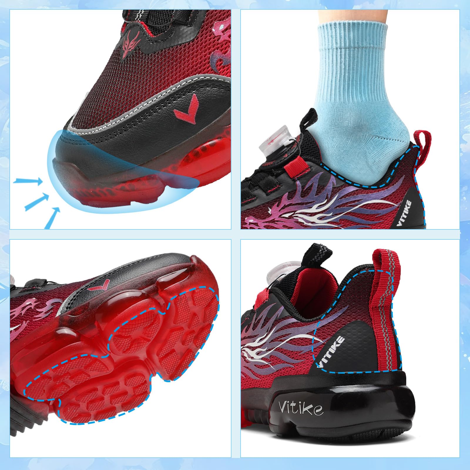 Unisex Kinder Sneaker Jungen Turnschuhe Mädchen Sportschuhe | Kinderschuhe mit Drehverschluss, Atmungsaktiv, Leicht, Dämpfend, Outdoor, Schule, Laufschuhe, Hallenschuhe