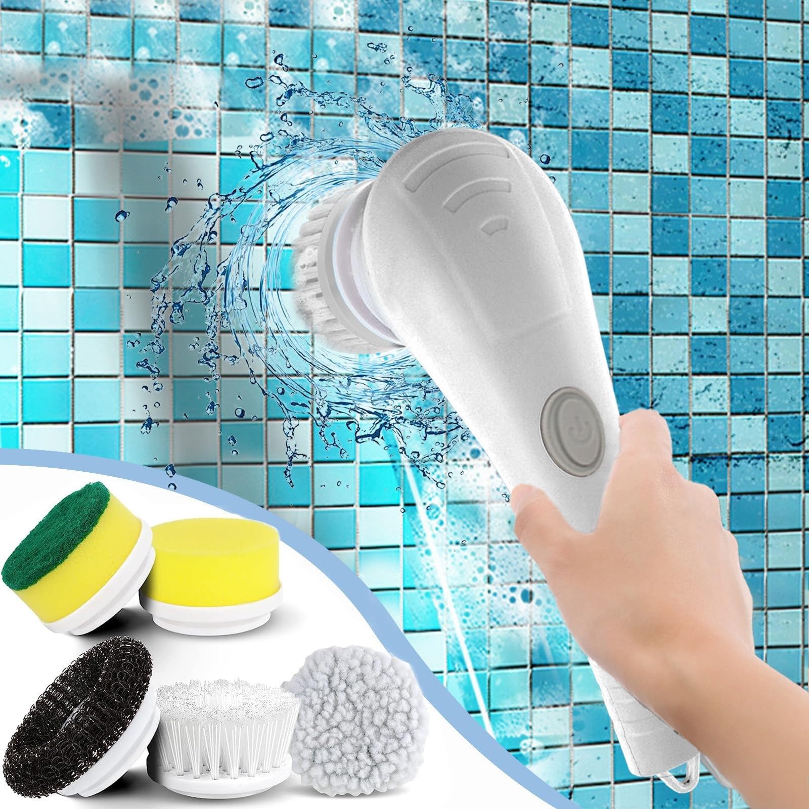 Fregadora Giratoria Eléctrica, Cepillo De Limpieza De Mano Recargable Reemplazables, Fregona Eléctrica De Rotación Inalámbrica De 360 ​​grados For Pared, Bañera, Ventana, Fregadero De Cocina, Zapatos