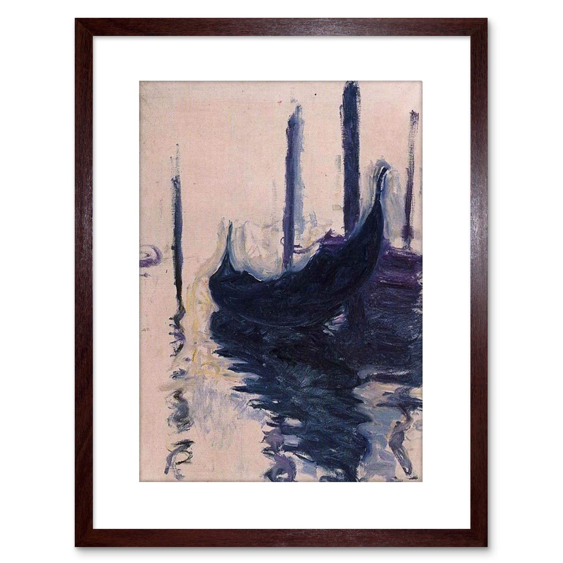 Wee Blue Coo Monet Gondola In Venice Old Master Painting Framed Wall Art Print