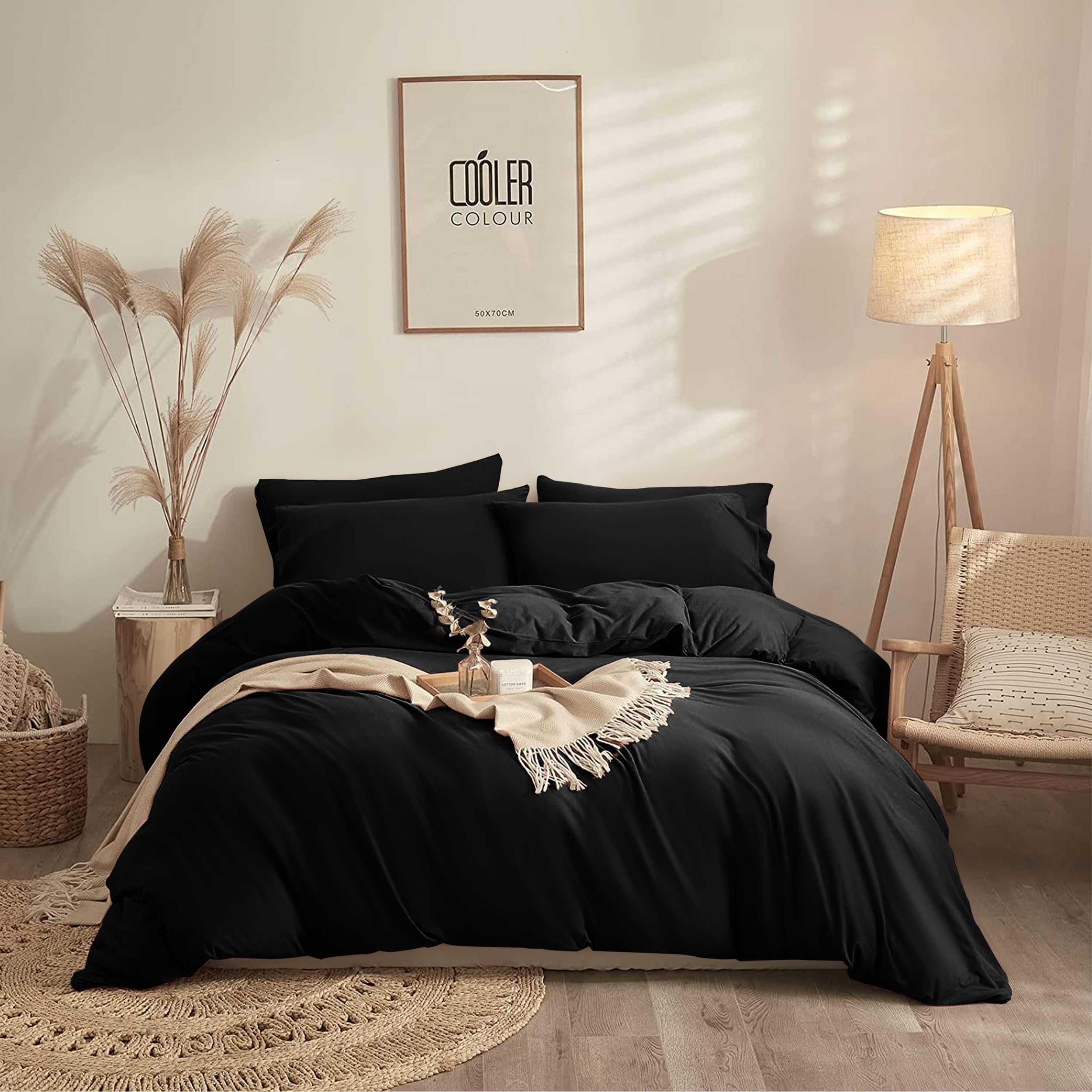 Yorkshire Bedding Super King Size Duvet Set, Soft & Breathable Brushed Microfibre Plain Duvet Cover with Pillow cases - Image 2