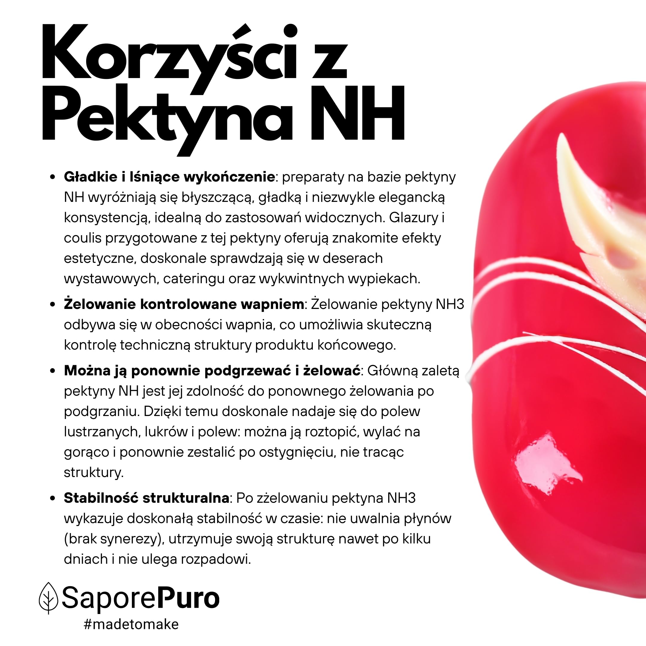 SaporePuro – Pektyna NH 100 g | Idealna do Nappage, Polew i Galaretek | Wysoka Uniwersalność, Rozpuszczalna w Wodzie, Bezglutenowa
