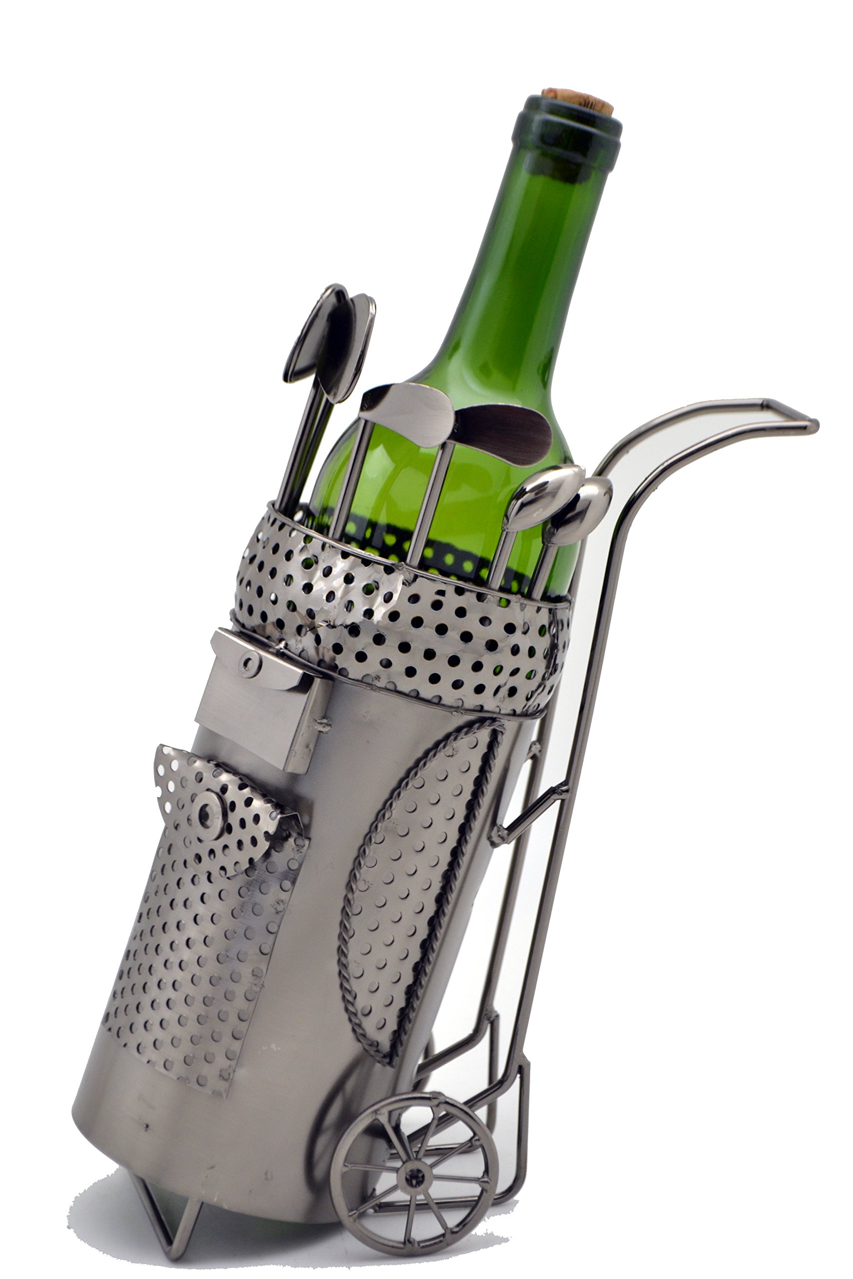 WINE BODIES Golf Bag Metal Wine Bottle Holder, Charcoal