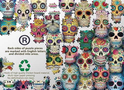 Miniatura 5 de Rompecabezas de Halloween para adultos de 1000 piezas, rompecabezas de terror de Halloween de 1000 piezas y regalos de esqueleto de terror vintage