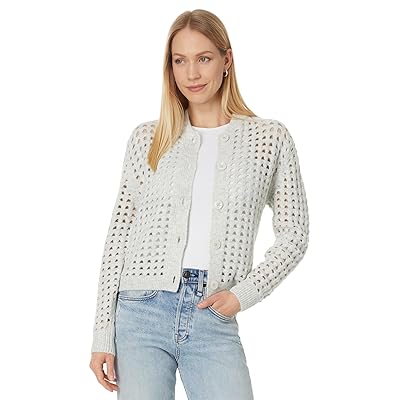 Vince Camuto Pointelle Long Sleeve Cardigan Women