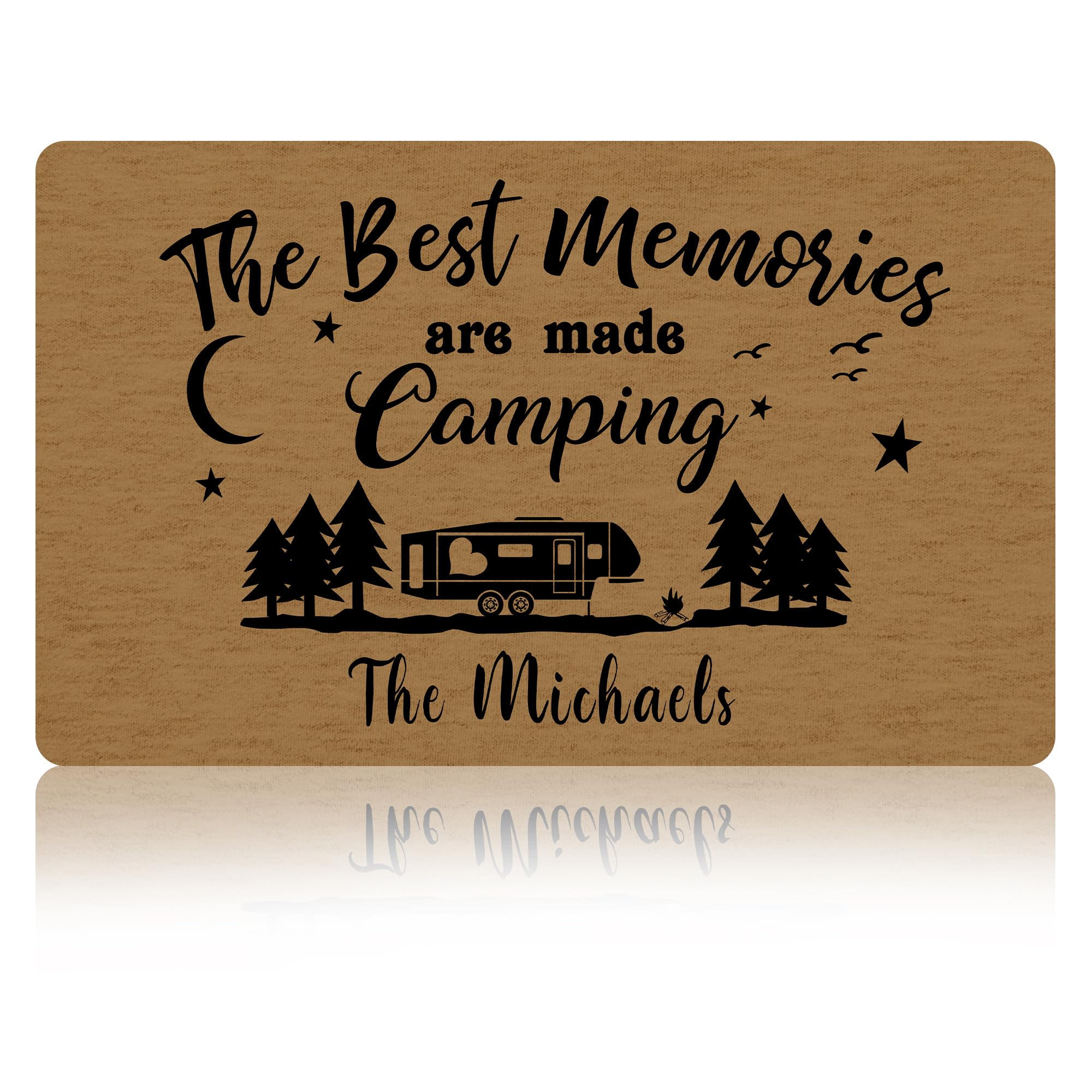 Coolenious Custom Camper Doormat - Camping and RV Accessories, Personalized Door Mat, Happy Camper Gifts