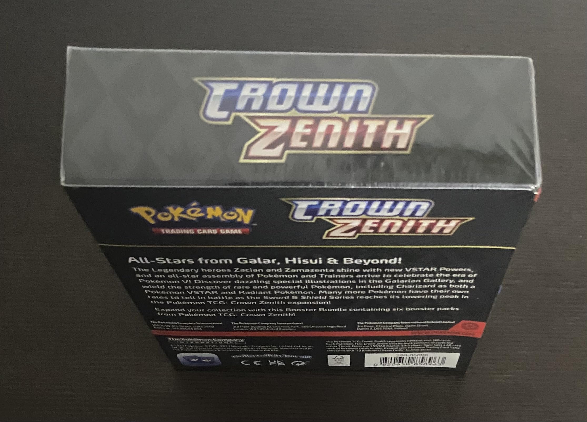TCG Crown Zenith Booster Box Brand New Factory Sealed 6 booster packs. 10  cards per pack