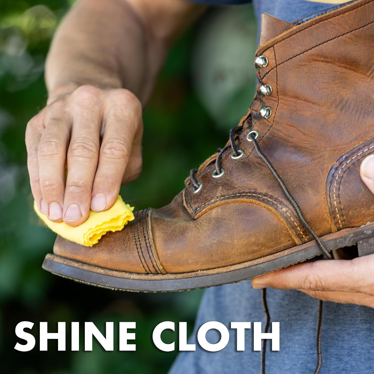 JobSite Genuine Horsehair Dauber Applicator Brush & Shoe Shine Polish Cloth