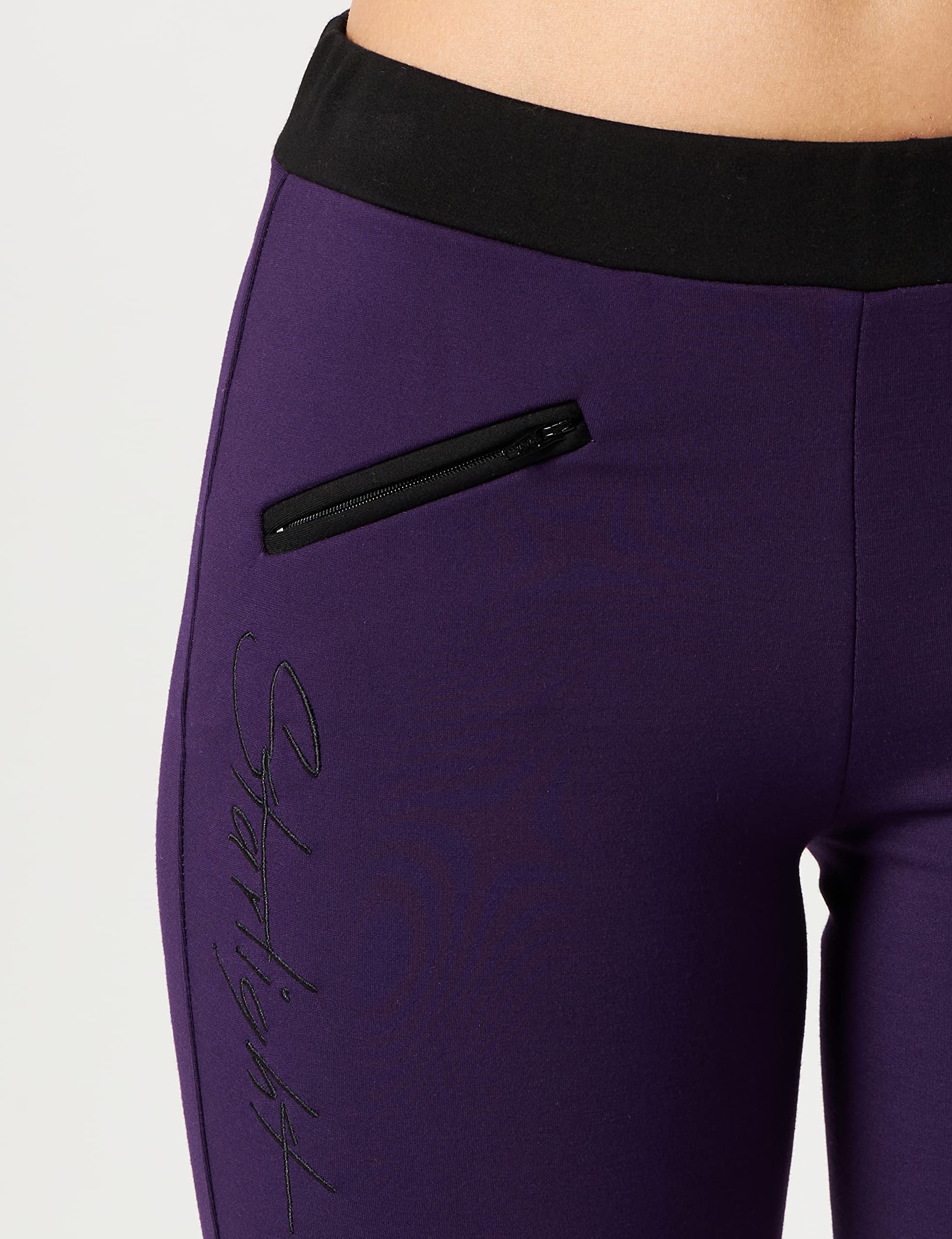 HKM Pantaloni da equitazione Leggings Starlight Donna, Viola/Nero, 40