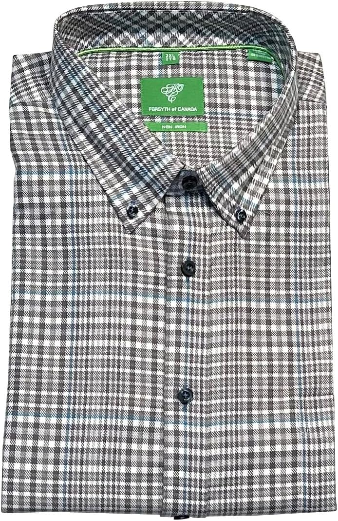 Forsyth of Canada Classic Fit Non-Iron Long Sleeve Plaid Check Sport Shirt
