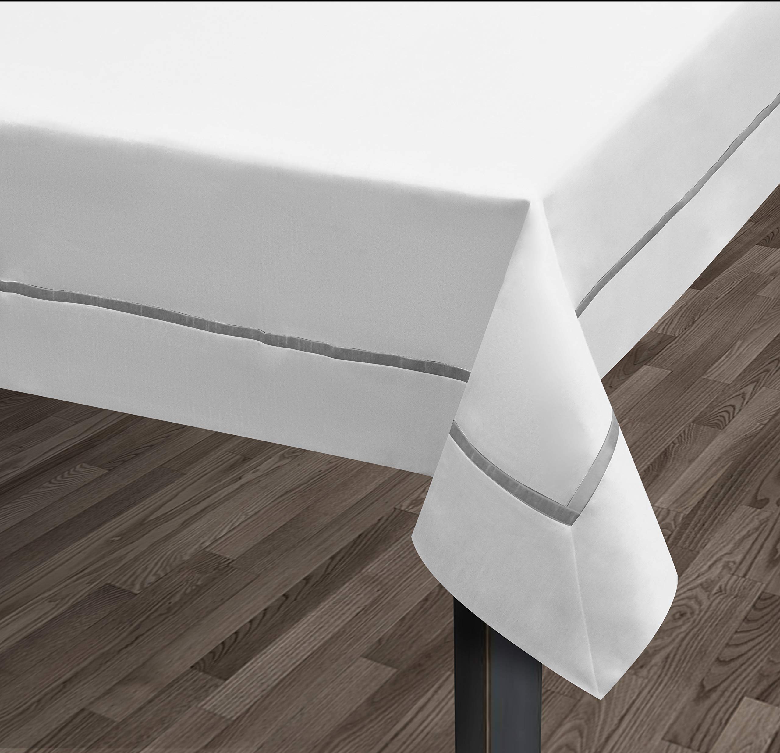 Faux Silk Tablecloth 52"x70" White Kensington