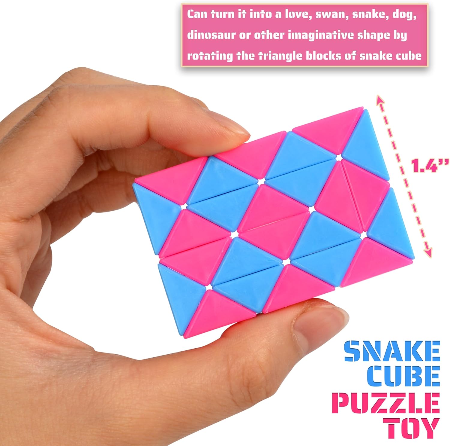 35 Pack 24 Blocks Magic Snake Cube Toy,Fidget Mini Snake Cube Puzzle Toy for Kids,Mini Plastic Puzzle Cube Toy for Kids Party Supplies,Classroom Rewards - Image 2