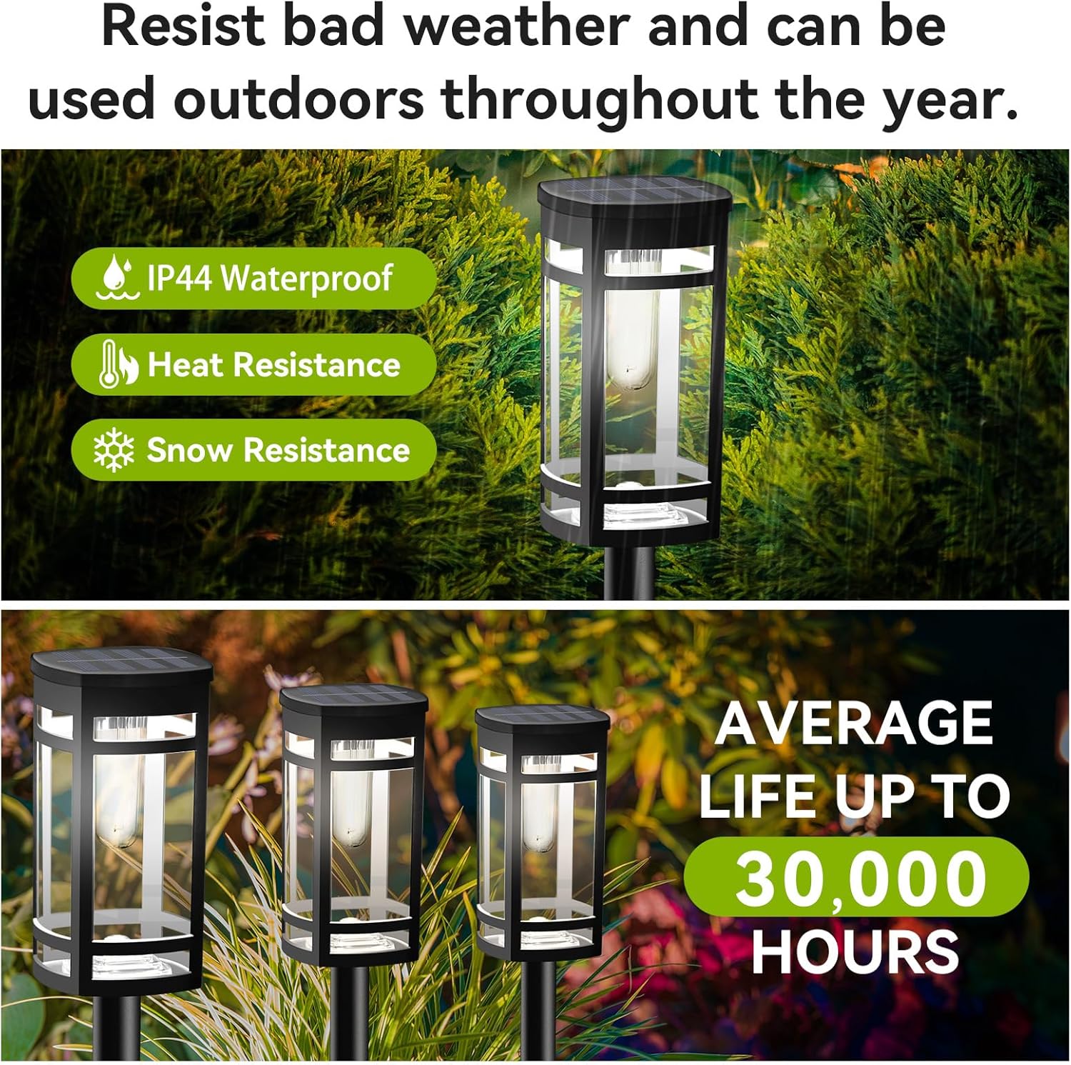 EXCMARK 12 Pack Solar Lights Outdoor Waterproof for Garden Pathway Walkway Driveway Yard Lawn Decorative Landscape Lighting. (Cool White Light, 12) - Image 6