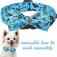 Vista 5 de Unique Style Paws Collar de perro de Halloween con lazo de algodón lindo pajarita para perros pequeños, medianos y grandes, vacaciones