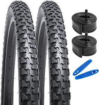 YUNSCM 2-PCS 24 Mountain Bike Tires 24x1.75/47-507 Compatible with Mountain Bike 24 x 1.75 24X1.75 Bike Bicycle Tires (Y-682)