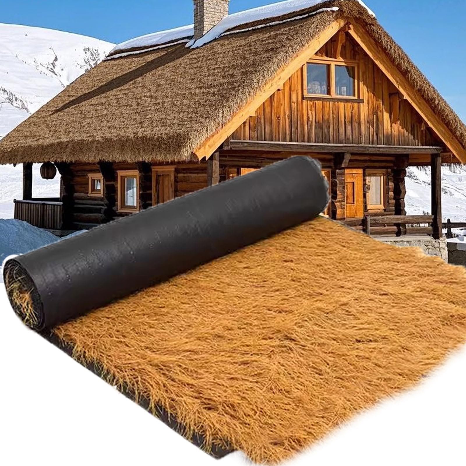Artificial Thatch Roof Roll For Tiki Bar Decor|0 Maintenance Synthetic Thatch Grass Roof Roll|Yellow Palapa Thatch Roof Roll for Pool&Garden Decor|Weatherproof Plam Thatch Ro(Size:1*20m(3.2*65.6ft))