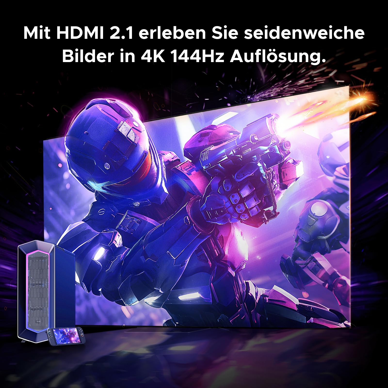UGREEN 4K Capture Card, HDMI 2.1 4K144Hz Aufnahme und Passthrough, Niedriger Latenz, USB 3.2 Gen2 Game Capture Card für PS5/Xbox/Switch/Switch2/iPhone