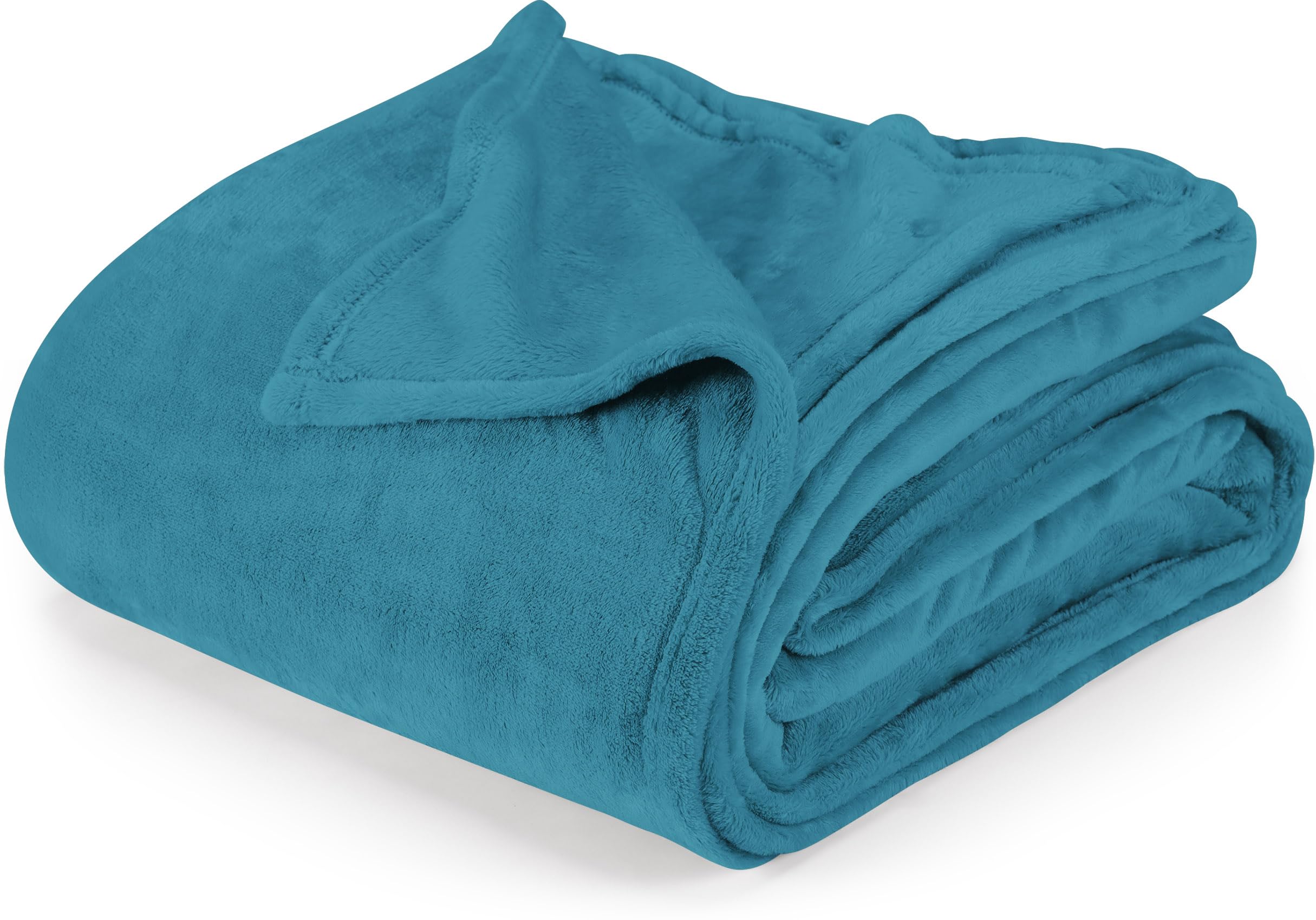 Utopia Bedding Turquoise Fleece Blanket Queen Size Lightweight Fuzzy Soft Anti-Static Microfiber Bed Blanket (90x90 Inch)