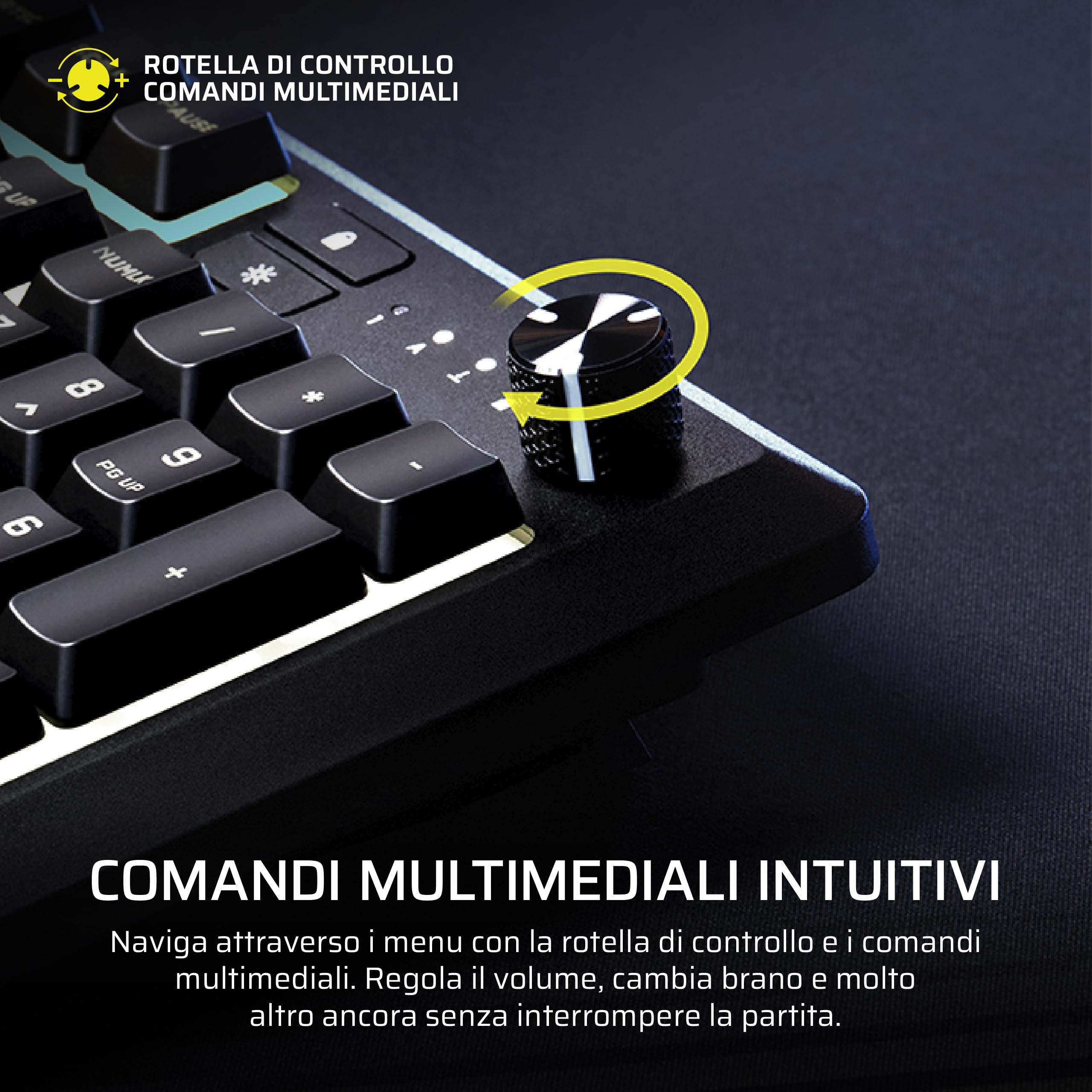 CORSAIR SKIFF 100 Tastiera da Gioco RGB Cablata Silenziosa – IT, Nero
