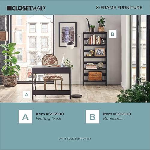 Miniatura 8 de ClosetMaid 3955 X-Frame Design Escritorio o consola con cajones, madera de nogal negro