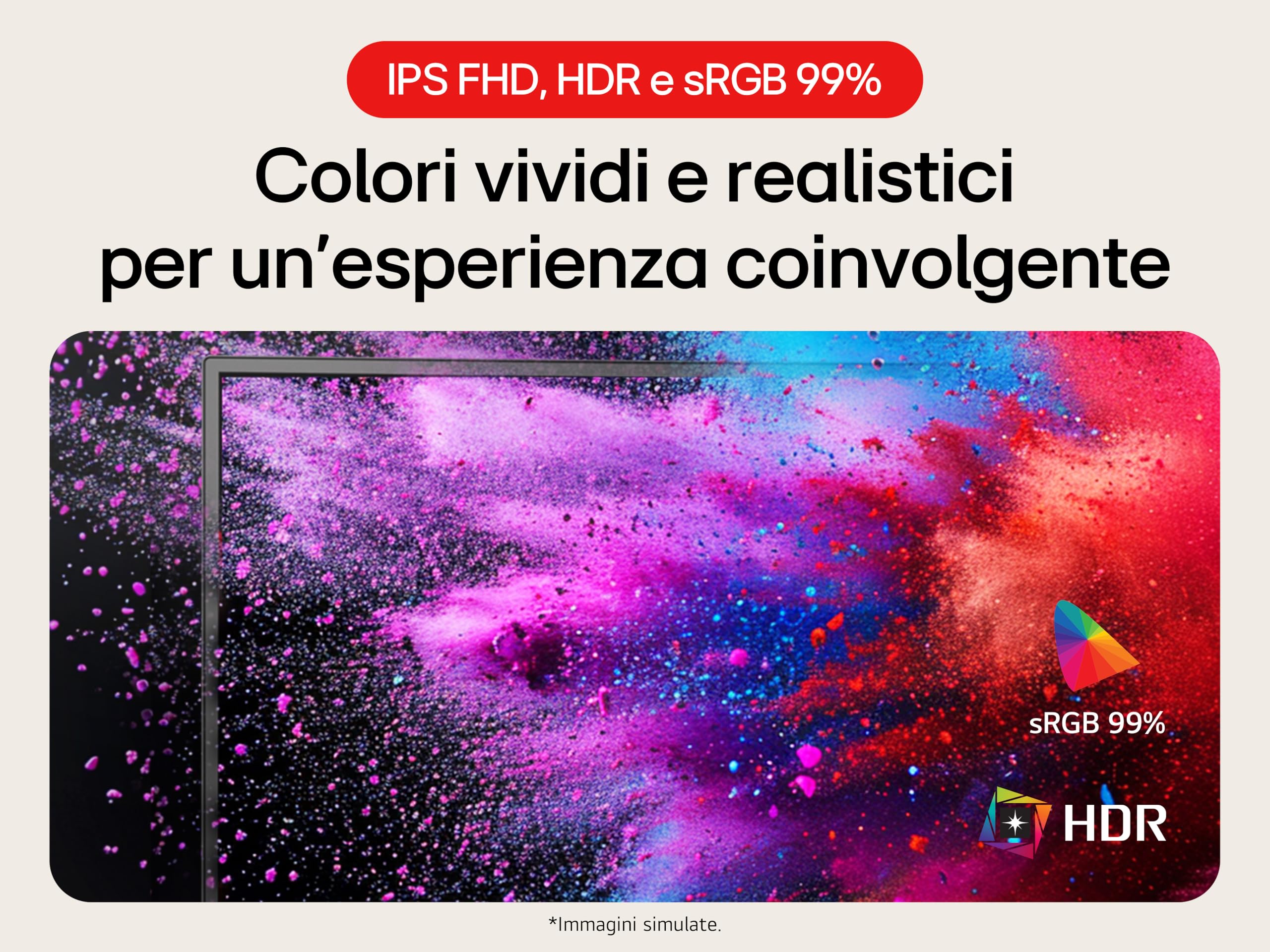 LG 24U411A Monitor 24" Full HD IPS, HDR 10, 120Hz, 1ms MBR, HDMI, D-Sub (VGA), Uscita cuffie, 1920x1080, sRGB 99%, Schermo Antiriflesso, Flicker Safe, Reader Mode, Nero