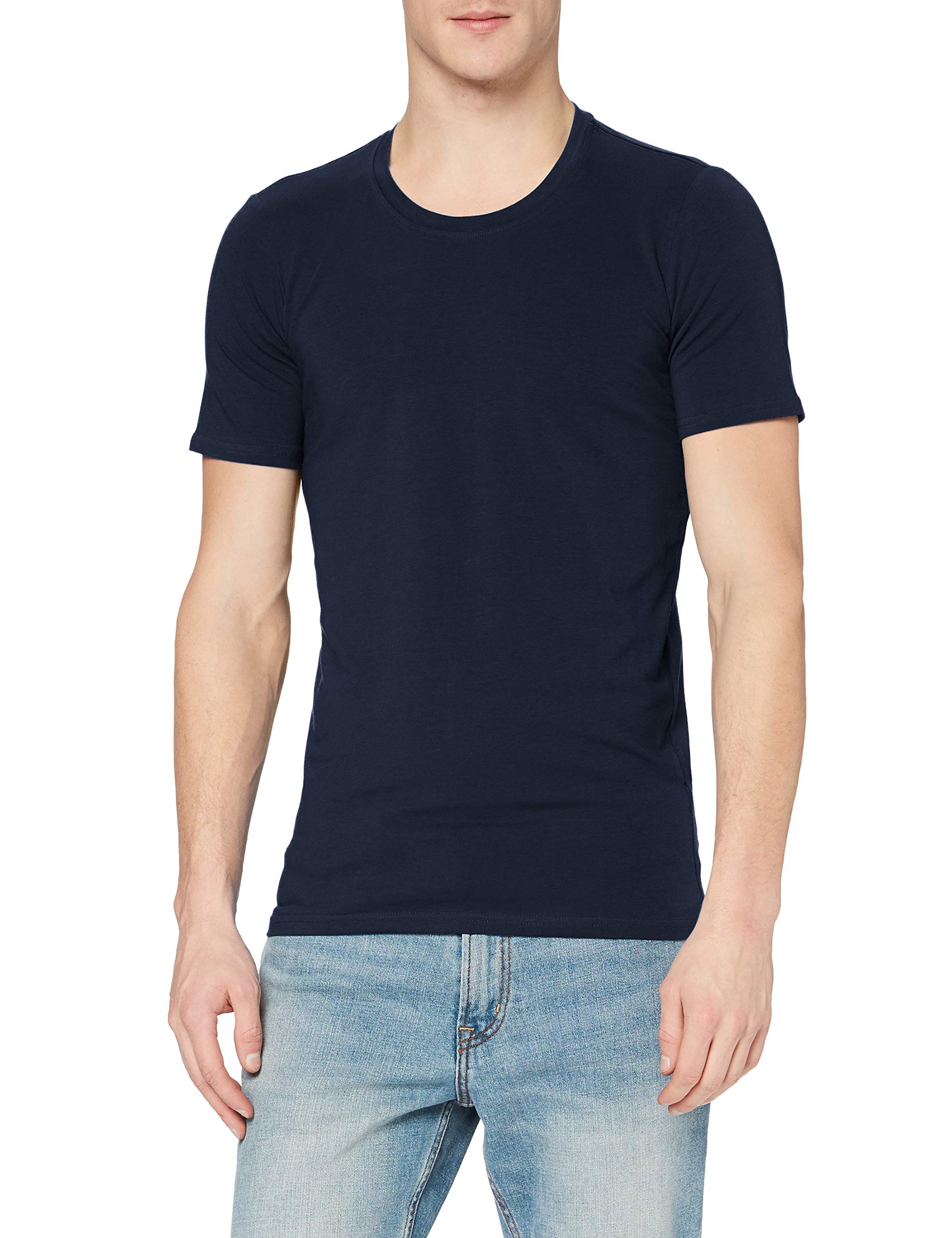Stedman Apparel Men's Clive Crew Neck/ST9600 Premium Slim Fit Classic Short Sleeve T-Shirt, Marina Blue, Large