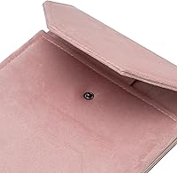 Vista 2 de COWFEX Terciopelo collar joyería carpeta de viaje almacenamiento vitrina (rosa)