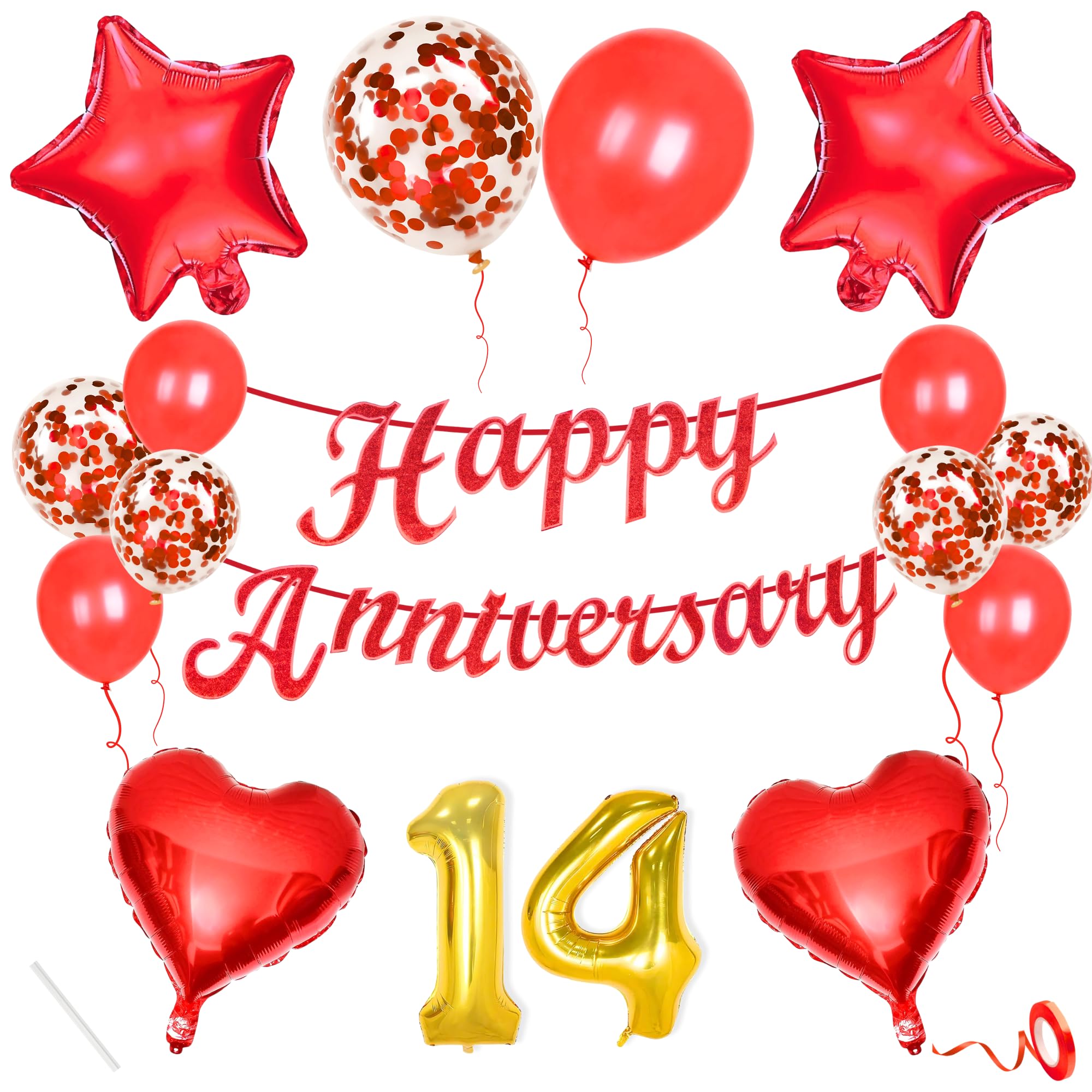 14th Anniversary · Red