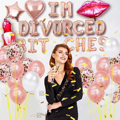 Miniatura 6 de Decoraciones de fiesta de divorcio para mujeres, kit de recuerdos de fiesta de divorcio, suministros para fiesta de divorcio, simplemente