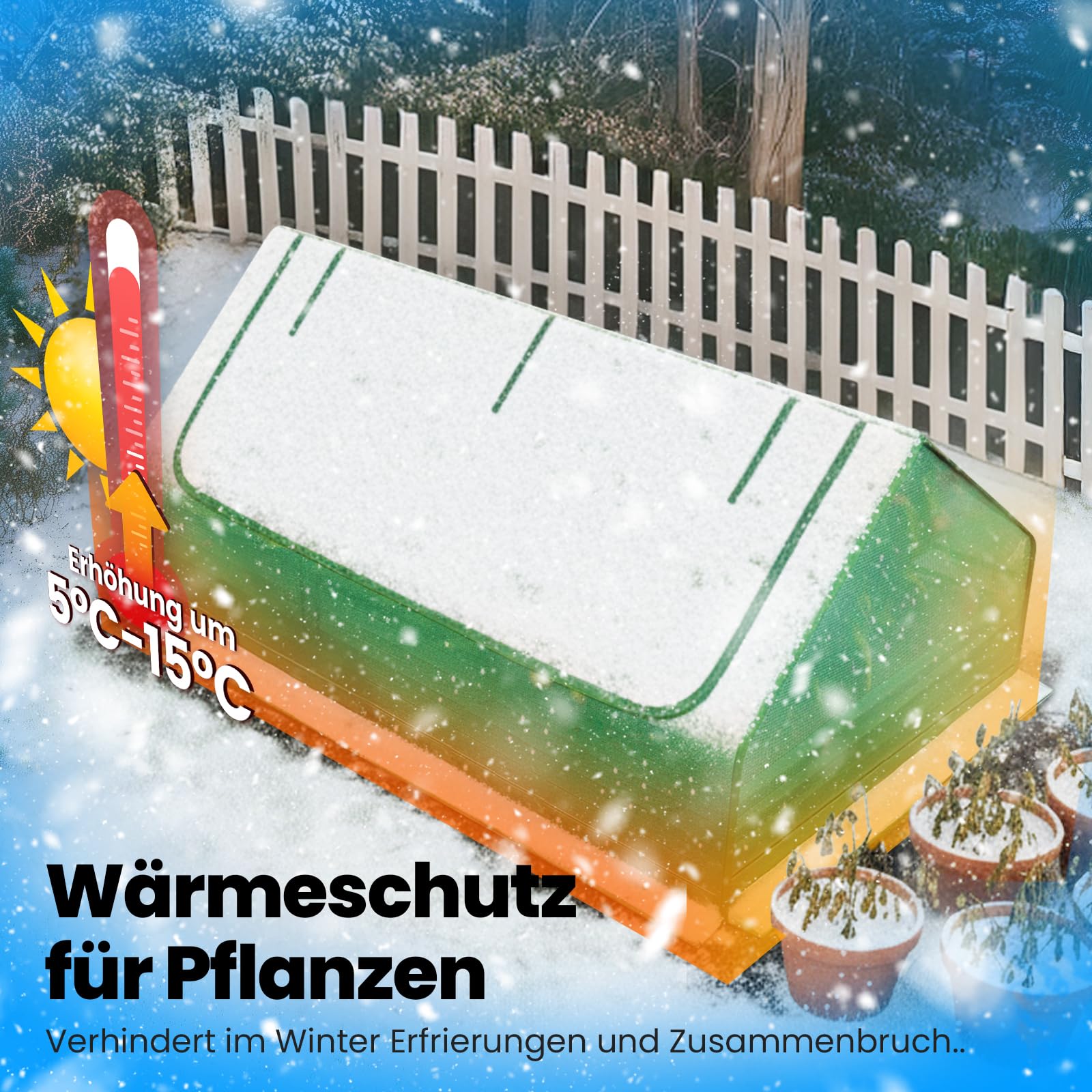 Quictent Hochbeet 240x120x30 cm mit Abdeckung | Ersatzteil, Ersatzabdeckung, rostfrei, Drainage, einfache Montage, wetterfest, Grün-Transparent, 2 Reißverschlussfenster