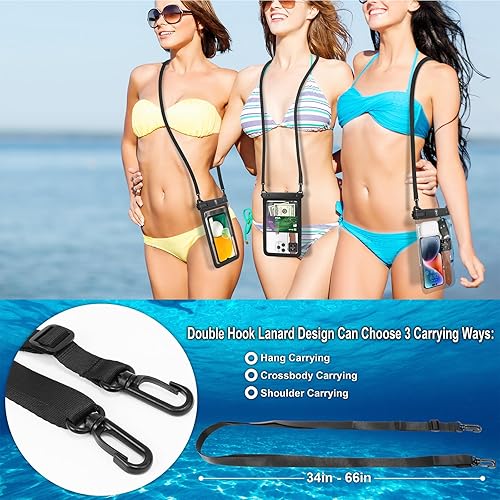 Miniatura 6 de Funda impermeable doble espacio para Motorola Moto G Stylus G Power G 5G G Pure G Play Edge, soporte grande de teléfono submarino de 8.5 pulgadas,