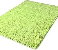 Vista 392 de Yeaban Juego de alfombras de baño verde manzana 2 piezas (20" x 32" y 17" x 24"), tapetes de baño de felpilla gruesa Alfombras de baño absorbentes
